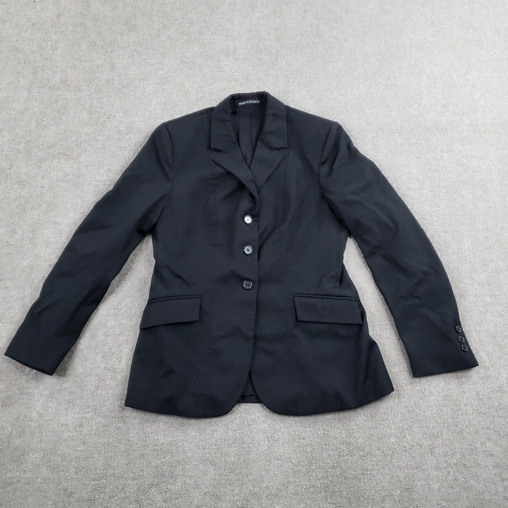 Miller's Riding Coats Blazer Womens 10 Black Wool Blend Lined Romania Equestrian